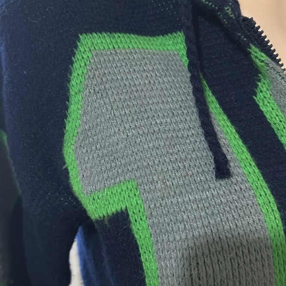 SEAHAWKS Alpaca Wool Full zip Hoodie Sweater. EUC. - Picture 2 of 8